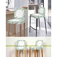 thumbnail image 5 of Sage Green Eucalyptus Bar Stool Covers Set of 2, Spring Summer Pastoral Leaves Stretch Washable Bar Chair Covers with Backs, Removable Pub Counter Height Chair Cover for Kitchen Dining Room Cafe, 5 of 7