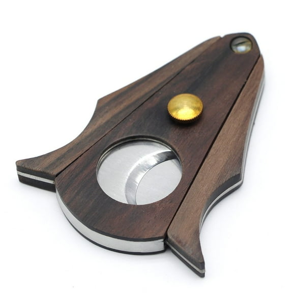 Cigar Cutter Lock System Wood Stainless Steel Double Cut Blade Cigar Guillotine Cutter