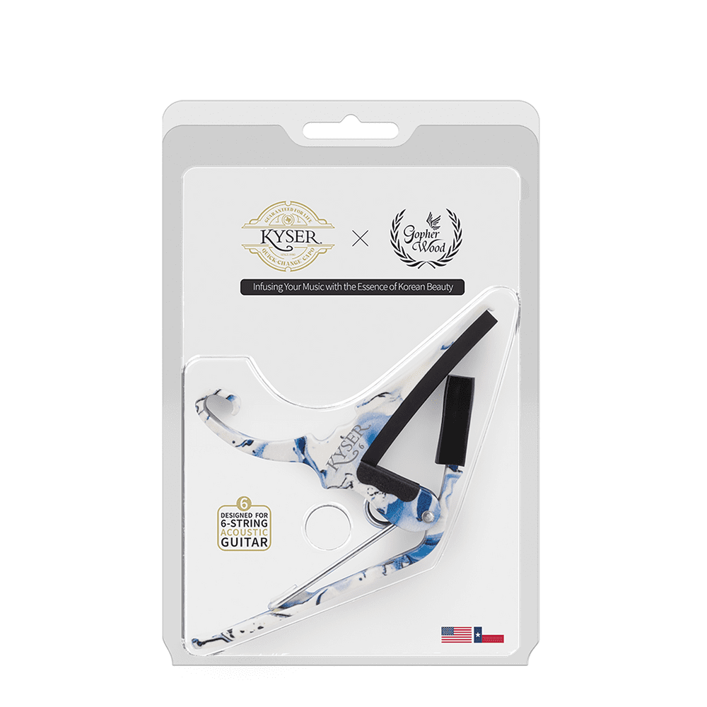 Kyser x Gopherwood Quick-Change Acoustic Guitar Capo White Porcelain