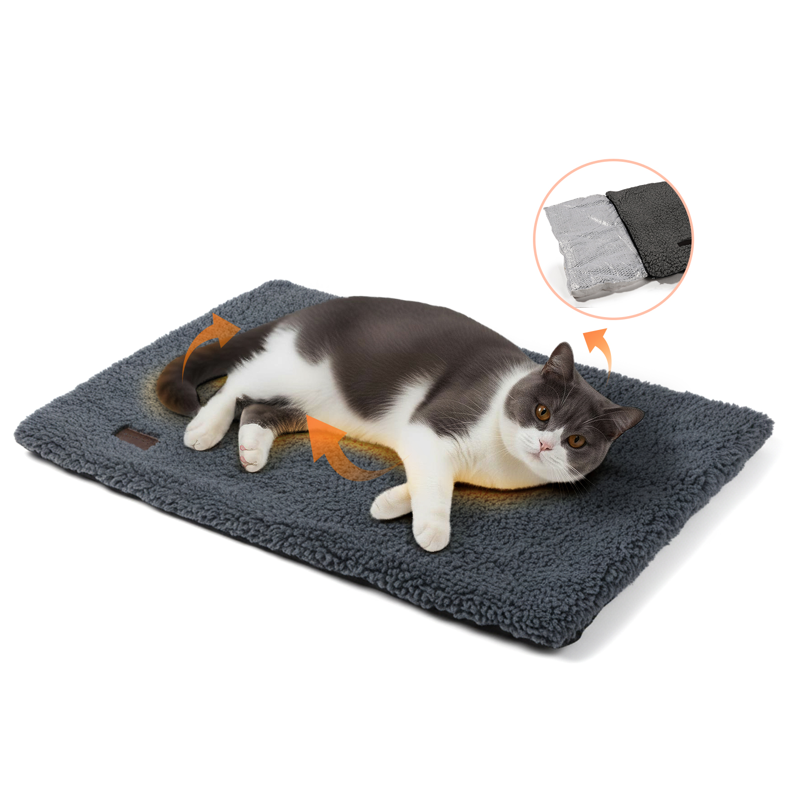 Pawtasy Self-Warming Cat Bed with Washable Cover photo 1
