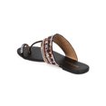 thumbnail image 3 of New Women HOTSOLES Chicken Leatherette Toe Ring T-Strap Bead Boho Slip On Sandal, 3 of 5