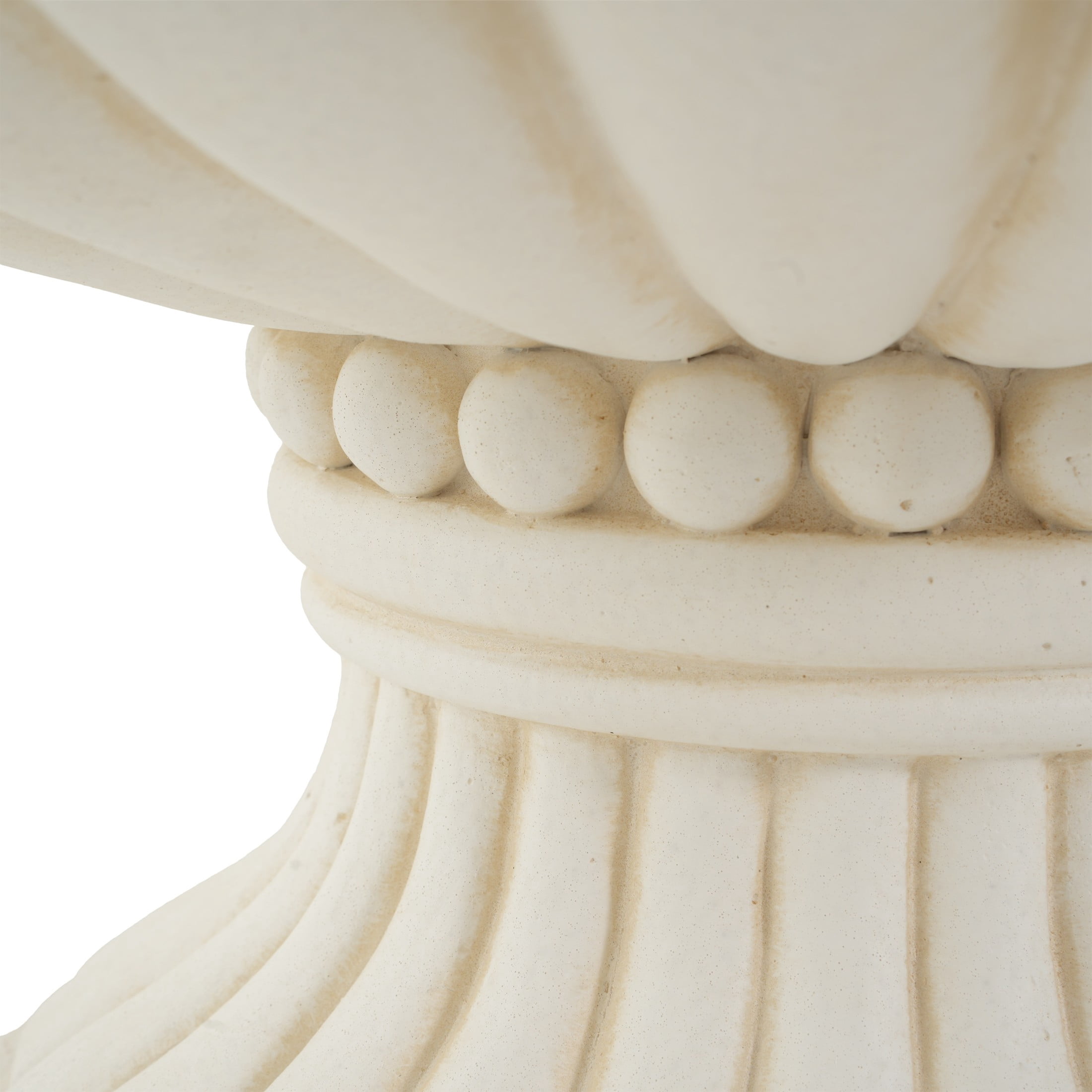 Christopher Knight Home 16" Classical Scroll Fluted Urn Planter, Lightweight Flower Pot, Antique White