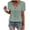Green, variant on Summer Tee For Women Fashion Solid Button Round Neck Blouses Casaul Short Sleeve T Shirt Pink XXXXXL