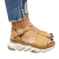 thumbnail image 1 of Women's Sandals Summer Open Toe Breathable Ankle-strap Shoes Pin Buckle Closure, 1 of 5