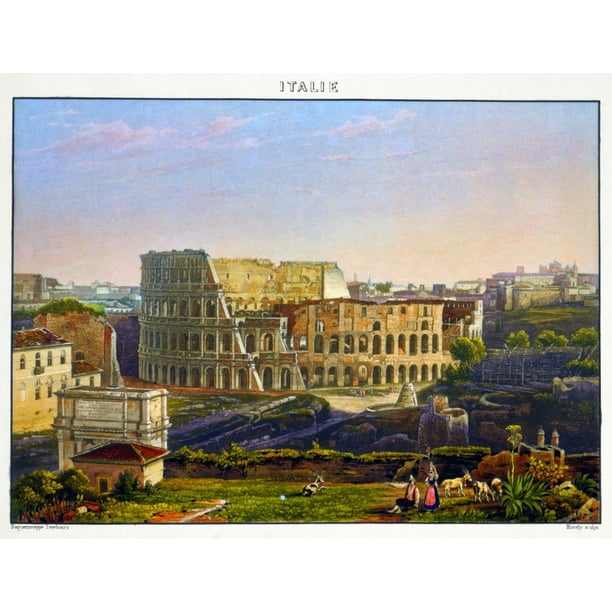 Stretched Canvas Art Rome Colosseum 1842. /Na View Of The Ruins Of