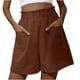 thumbnail image 2 of ICHUANYI Clearance Women's Fashion Pants Leisure Sports Shorts Pants Pocket High Waist Comfortable Jeans(Brown, M) ICHUANYI WER2023081400733, 2 of 8