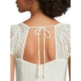 thumbnail image 4 of No Boundaries Juniors Lace Peasant Dress, Sizes XS-3XL, 4 of 5