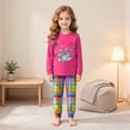 thumbnail image 2 of mgoYE Toddler Girls Pajamas 2t 3t 4t 5t 6t 7-14y Snug Fit 2-Piece Long Sleeve Printed Top Pant Sleepwear Set 3-4 Years, 2 of 8