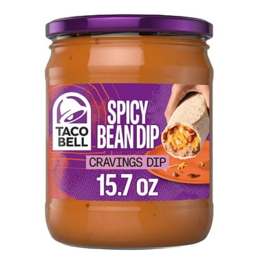 Taco Bell Spicy Bean Dip Cravings Dip, 15.7 oz Jar (Pack of 2)