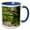 Blue/White, variant on 3drose, Florida. Garden with Palm Trees and Live Oak Covered in Spanish Moss., 15oz Mug
