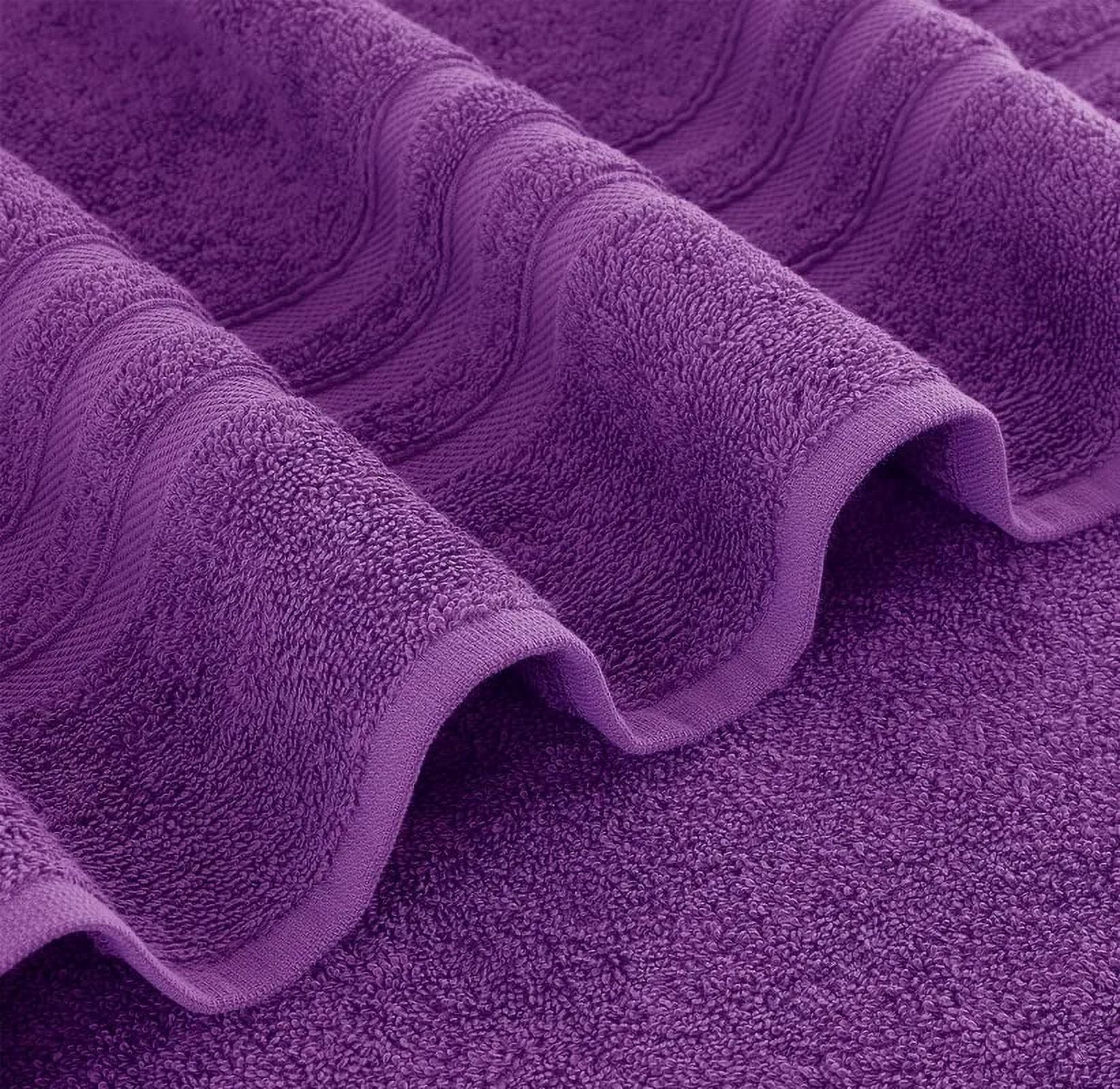 Hawmam Linen 6-Piece Bathroom Set - 100% Turkish Cotton, Lilac Purple, 2 Bath Towels, 2 Hand Towels, 2 Washcloths, High Absorbent, Quick Dry, Low Lint - Bathroom Accessories, Dorm Room Essentials
