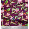 thumbnail image 3 of Soimoi Moss Georgette Fabric Leaves,Floral & Hummingbird Bird Print Fabric by Yard 42 Inch Wide, 3 of 3