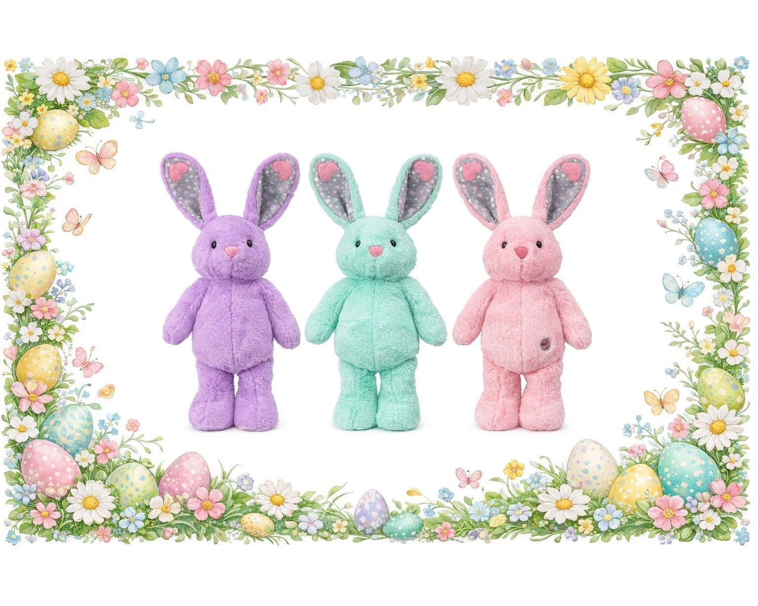 Plush Dog Toy Soothing Calming Lavender Infused 12 Inch Bunny With Heartbeat (Full Set_All 3 Colors)