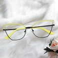 thumbnail image 3 of Gafas de bloqueo, gafas antifatiga ocular de diseñador, gafas para leer TV amarillo negro Yuyangstore anteojos de mujer, 3 of 8