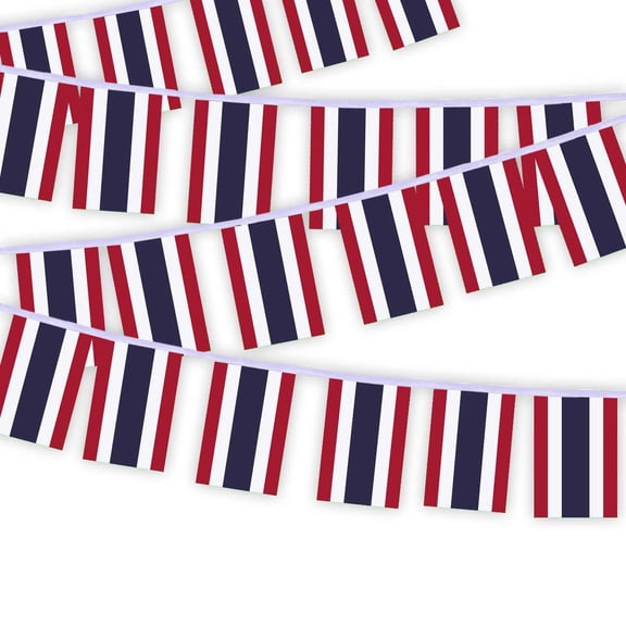30 PCS Thailand Flag String,32 FT Thai Bunting,Decoration Banner for Outdoor Indoor Patio Yard Decor