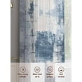 thumbnail image 6 of Abstract Stitching Sheer Curtains for Living Room Bedroom, Light-filtering Sheer Curtain, Vintage Blue White Blend Texture Rod Pocket Voile Window Treatment Drapes, 52’’Wx84’’L, 2 Panels Set, 6 of 7
