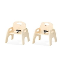 Foundations Simple Sitter 9” Low Wood Feeding Chairs, Stackable Wood Toddler Chairs with Food Service Grade Finish, 2 Pack