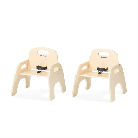 Foundations Chaises d'Alimentation en Bois Simple Assitter 9”, Chaises Empilables pour Tout-Petits avec Finition de Qualité Alimentaire, Lot de 2