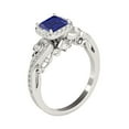 thumbnail image 4 of Aonejewelry 1.50 Carat Princess Cut Created Sapphire In Center and White Diamond On Side Engagement Ring Women Crafted In 18K Solid Rose White Yellow Gold, 4 of 7