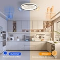 thumbnail image 5 of White 48-Inch Ceiling Fan with Dimmable LED Light & Remote, DC Motor 5 ABS Blades (14.6"H, 15.7lbs, ETL Certified), 5 of 12