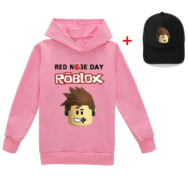 Roblox-suéter de manga larga con capucha para niños y niñas, ropa informal con estampado periférico, sombrero, estilo de tendencia para estudiantes, 2 piezas