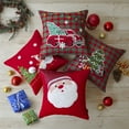 thumbnail image 3 of Phantoscope Merry Christmas Cotton Embroidered Santa Tree Decorative Throw Pillow,Christmas Duck, 18" x 18", Set of 4, 3 of 3