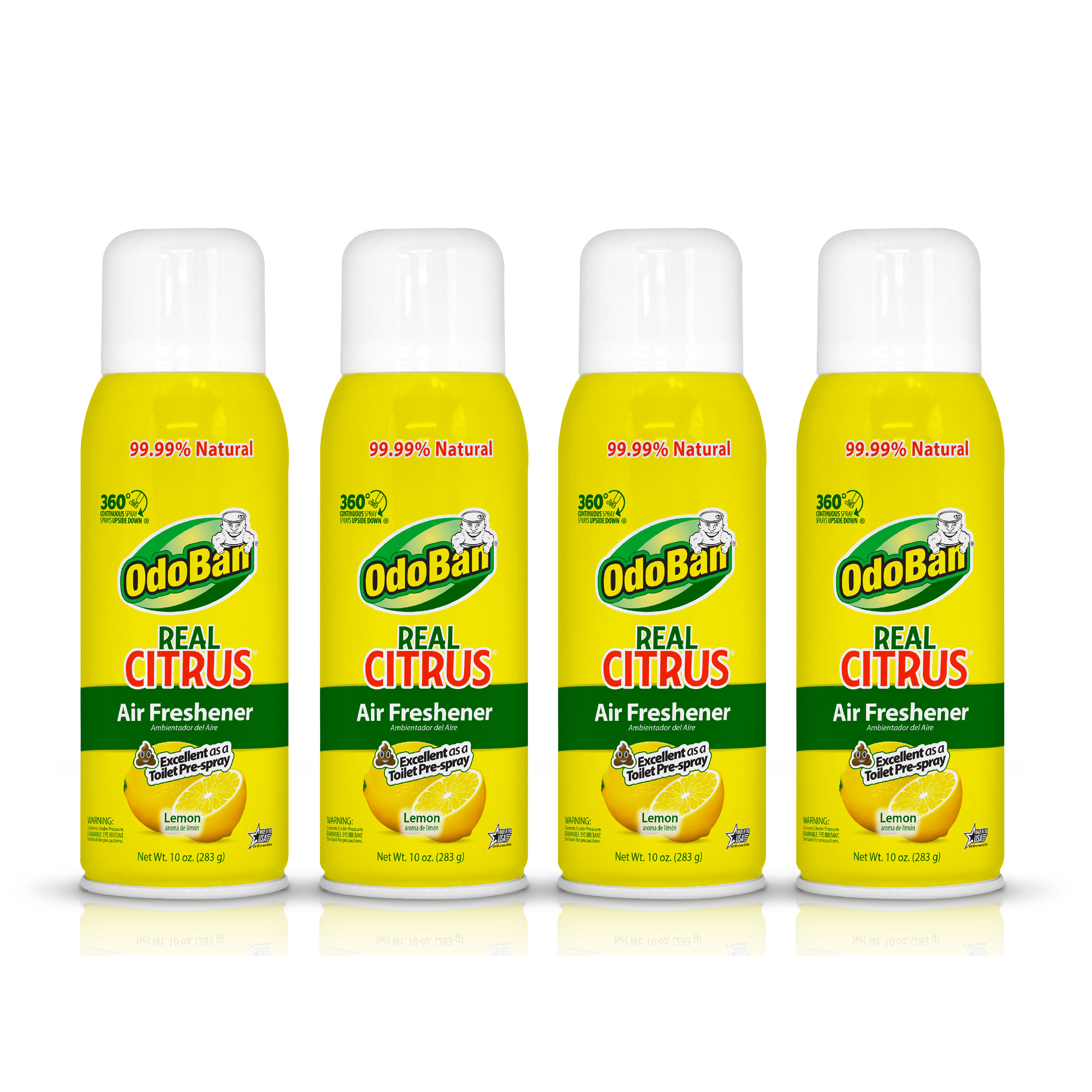OdoBan Real Citrus Lemon Air Freshener 360 Continuous Spray, 10 Ounce