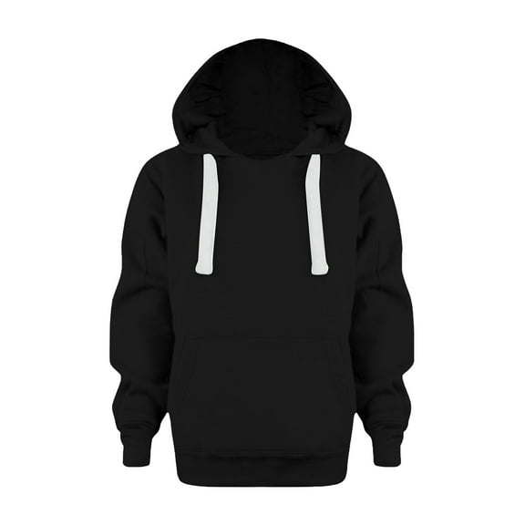 WEIYLL Hoodies for Boys Comfort Solid Color Hooded Long Sleeve Coat Black Fall Sweatshirts for 4-5 Years