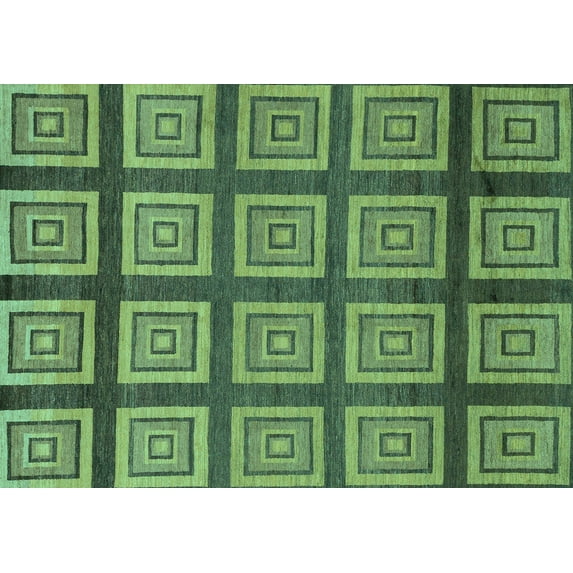 Ahgly Company Indoor Rectangle Abstract Turquoise Blue Modern Area Rugs, 2' x 3'