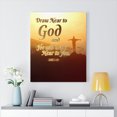 thumbnail image 2 of Scripture Walls He Will Draw Near To You James 4:8 Bible Verse Canvas Christian Wall Art Ready to Hang Unframed, 2 of 9