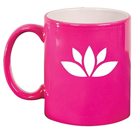 

Ceramic Coffee Tea Mug Cup Yoga Lotus Icon (Pink)