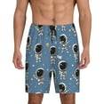 thumbnail image 1 of Balery Astronaut Pantalones cortos de pijama de punto de algodón para hombre con cinturilla y bolsillos-Medium, 1 of 6