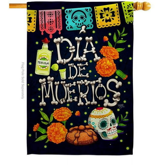 Breeze Decor H112112-BO 28 x 40 in. All Souls Day House Flag with Fall of Dead Double-Sided Decorative Vertical Flags Decoration Banner Garden Yard Gift