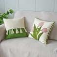thumbnail image 6 of Embroidery Bell Orchid Pillow Cover Spring Floral Throw Pillow Case, Yellow Flower Square Pillowcases Spring Pillow Cushion Cover for Home Office Farmhouse Couch Decor, 18 x 18 Inch, 6 of 6