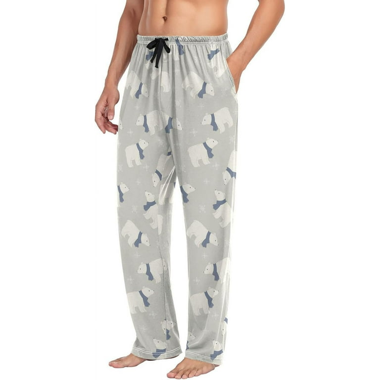FREEAMG Blue Scarf Polar Bear Pajama Pants for Men Men s Separate Bottoms Comfortable Lounge Pants for Men 175 Walmart
