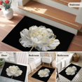 thumbnail image 5 of Flower Black Bathroom Mats 2x3 FT, Non Slip Small Kitchen Mat, Gold White Abstract Floral Aesthetic Washable Soft Backed Front Door Throw Rugs Non-Shedding Indoor Outdoor Doormat for Entryway Sink, 5 of 8