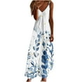 thumbnail image 2 of Robe pour Femmes Liquidation Tendances d'Été pour Femmes Imprimé Col en V Sans Manches Bretelles Robe Pull Blanc m, 2 of 4