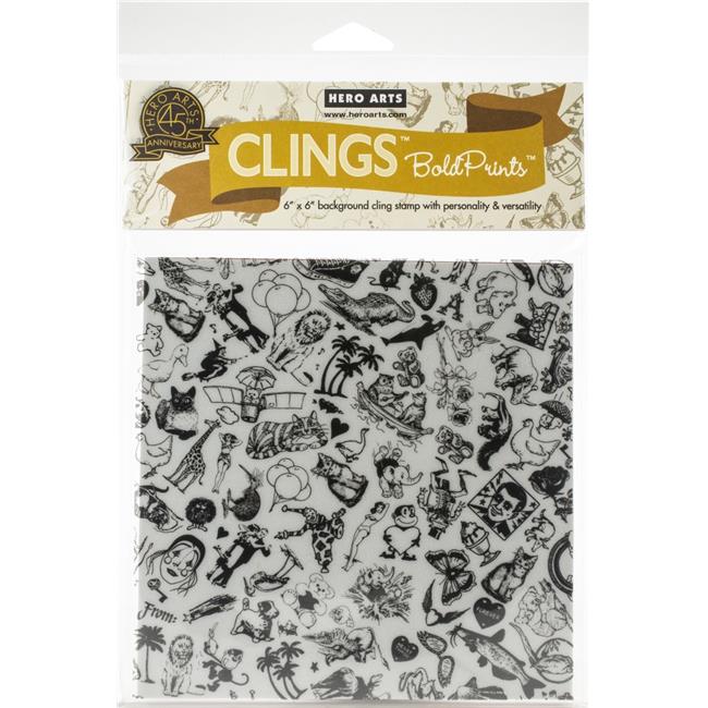 Hero Arts From The Vault Cling Stamps 6"X6"All Stamp Bold Prints