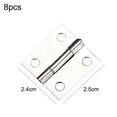 thumbnail image 2 of 8 Pieces Small Thickening Metal Foldable Butt Hinge For Cabinet Door Closet, Silver - 【1 inch】 25*24, 2 of 5