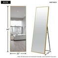 thumbnail image 3 of 65"x22" Aluminum Alloy Frame Mirror Rectangular Full Length Floor Mirror Gold, 3 of 8