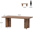 thumbnail image 5 of 63 Inch Farmhouse Executive Desk Vintage Computer Desk Large Wood Writing Desk Conference Table Workstation For Home Office Study (Distressed Brown), 5 of 7