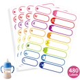 thumbnail image 1 of Etiquetas autoadhesivas MOWPOG, 480 unidades, impermeables para guarderías infantiles, 1 of 8