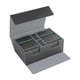 thumbnail image 5 of Estuche para barajas de cartas coleccionables con tapa, protección multifunción para cartas deportivas. Interior gris y verde., 5 of 9
