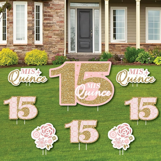 Mis Quince Anos - Yard Sign and Outdoor Lawn Decorations - Quinceanera