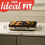 Gourmia 28 Inch Ceramic Nonstick Electric Griddle, 3-in-1 Grill Combo, Dual Zone, Black