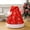 E, variant on Single-Layer Red Velvet Christmas Hat with Foil Snowflake Print, Xmas Decorations, Holiday Party Wear Costume Accessory for Adults & Family