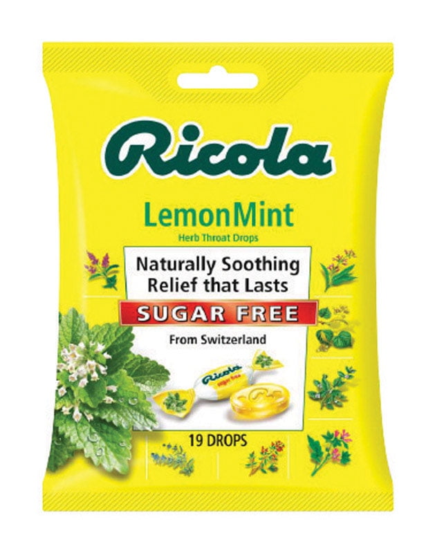 Ricola Sugar Free Herb Throat Drops Lemon Mint 19 Each (Pack of 3)