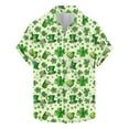 thumbnail image 2 of cllios St Patricks Day Mens Hawaiian Shirt Funny Irish Shamroak Beach Tshirts Short Sleeve Green Button Down Aloha Party Tops, 2 of 5