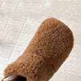 thumbnail image 6 of DMDUOU Gril's Faux Fur Snow Boots Sherpa Fleece Mid Calf Winter Boots Warm Ankle Booties with Flat Heel for Indoor Outdoor Brown 28, 6 of 8