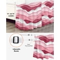 thumbnail image 3 of Pink Ombre Wrap Around Bed Skirts for Queen Bed 18" Drop, Bed Skirt with Adjustable Elastic Belt Dust Ruffle Bed Valance for Bedroom Hotel Luxury Modern Geometric Abstract Art Moire Bed Frame Cover, 3 of 7